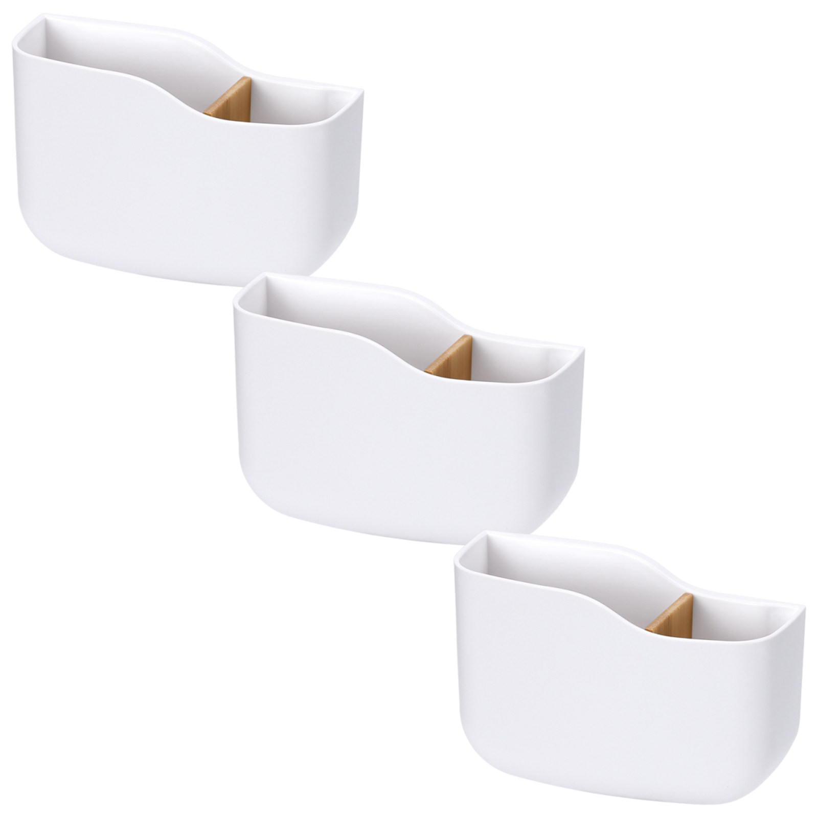 Food Storage Box - 3개입 리모컨 홀더 벽걸이 정리함 대나무