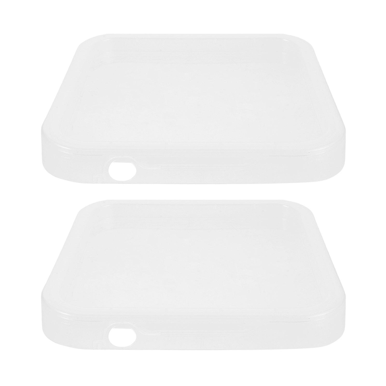 Food Storage Drums - 2개입 사각형 플라스틱 버킷 뚜껑, 투명
