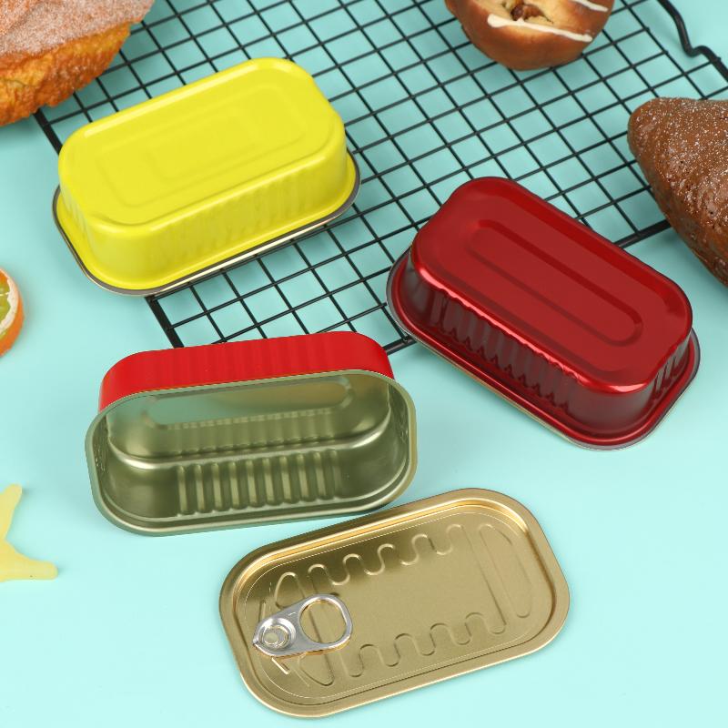 Food Storage Box - 2Pcs 직사각형 미니 밀봉 금속 주석