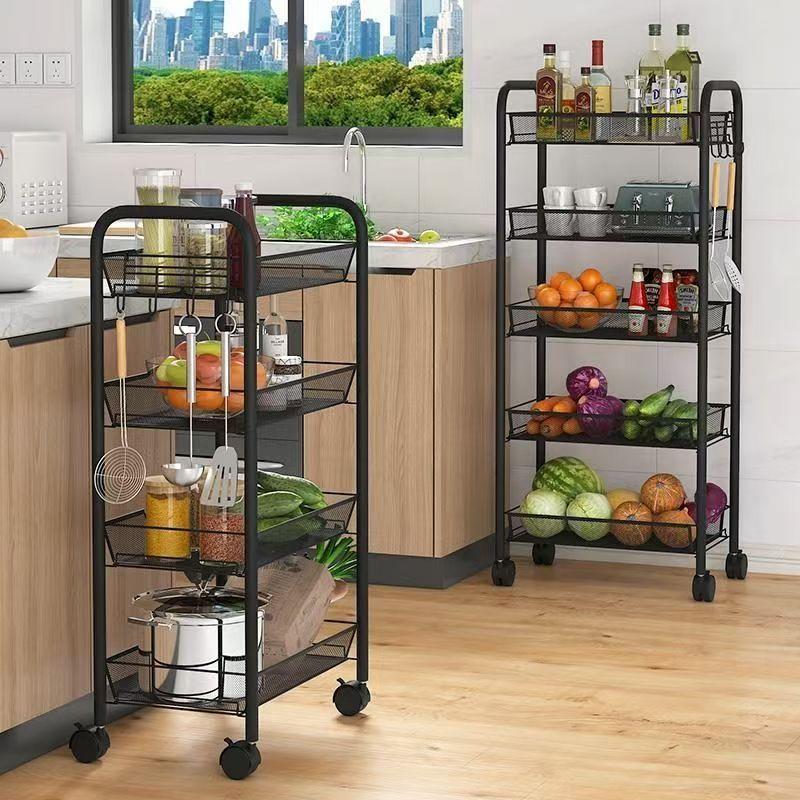 Food Storage On Wheels - 3/4/5단 슬림 롤링 수납 카트, 탈착식