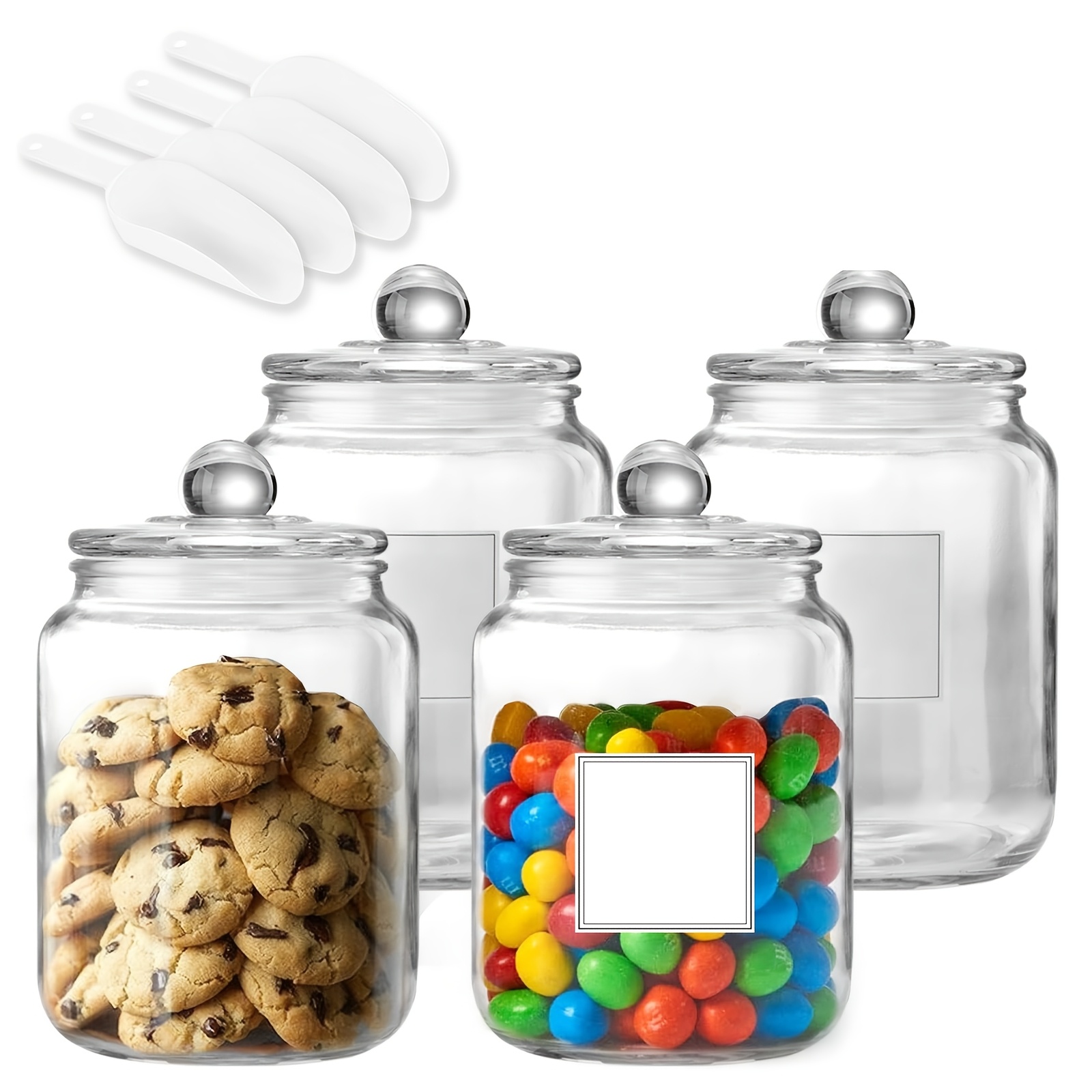 Glass Food Storage Xl - 뚜껑이 있는 하프 갤런 대형 유리병,