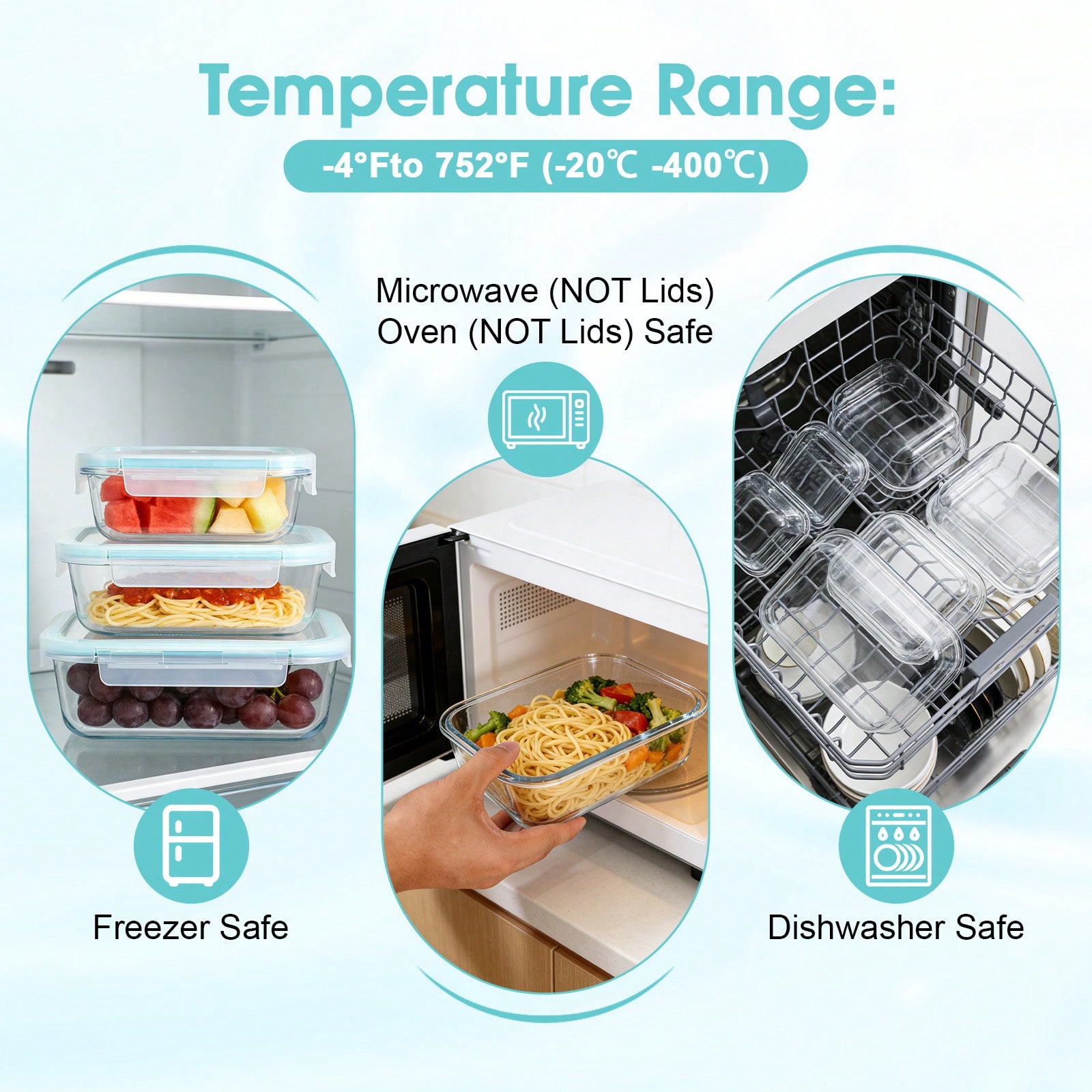 16개의 밀폐 유리 식품 보관 용기, 피크닉 박스, 전 - Food Storage With Glass Lids 리뷰 및 가격