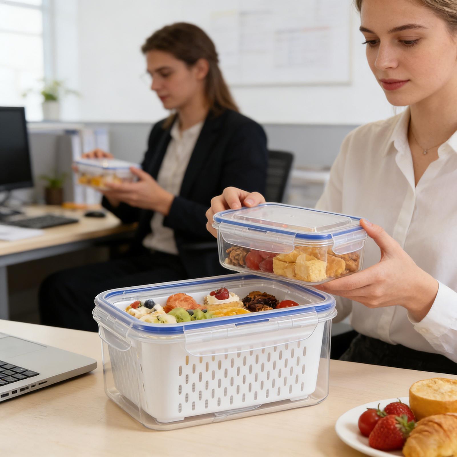 4 in 1 식품 보관 용기 4 in 1 누수 방지 투 - Food Storage With Colander 리뷰 및 가격