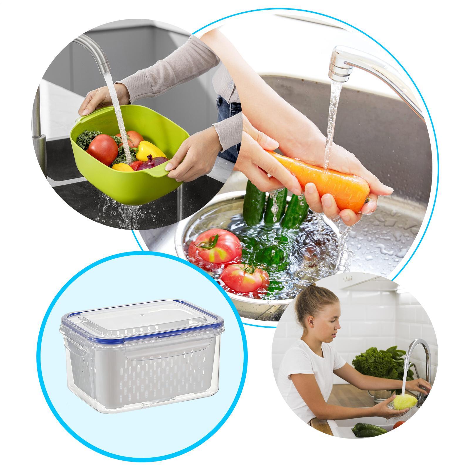 4 in 1 식품 보관 용기 4 in 1 누수 방지 투 - Food Storage With Colander 리뷰 및 가격