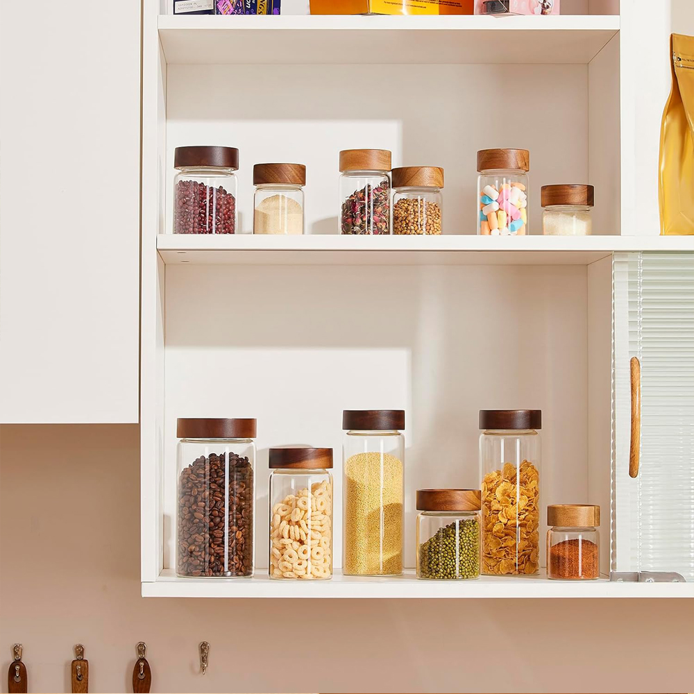 유리 식품 저장 용기, 나사형 밀폐 뚜껑 아카시아 나무 - Food Storage With Glass Lids 리뷰 및 가격