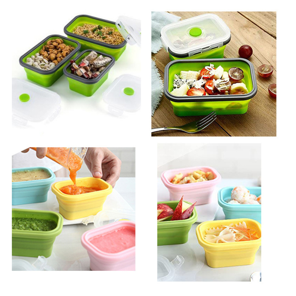 공간 절약형 접이식 실리콘 도시락통 무독성 재사용 가능 - Food Storage Non Toxic 리뷰 및 가격