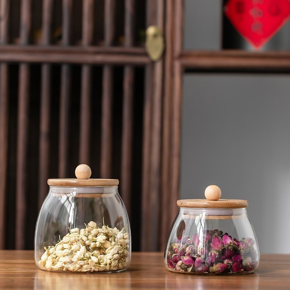 나무 뚜껑 유리 봉인 된 항아리 식품 용기 차 사탕 주 - Glass Food Storage Xl 리뷰 및 가격