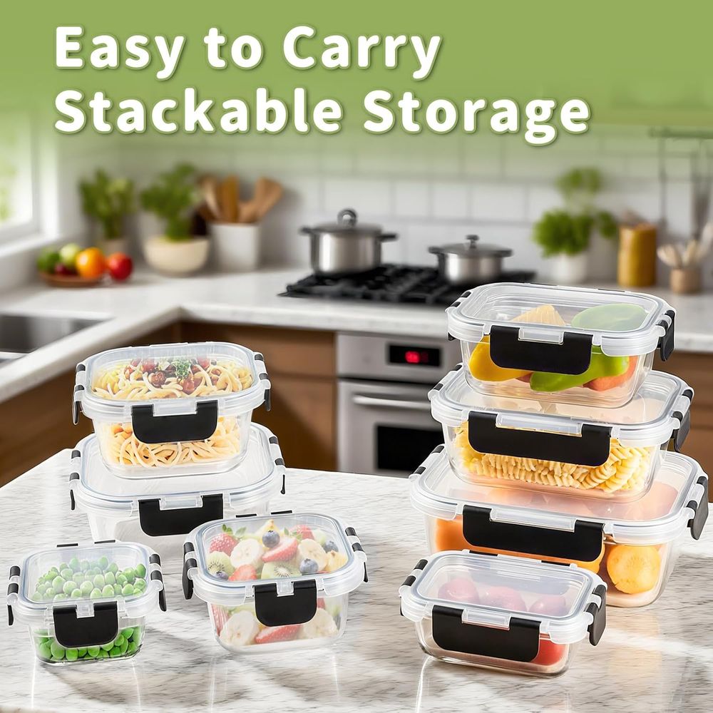 8피스 붕규산 유리 식품 보관 용기 세트 (밀폐 뚜껑  - Food Storage With Glass Lids 리뷰 및 가격