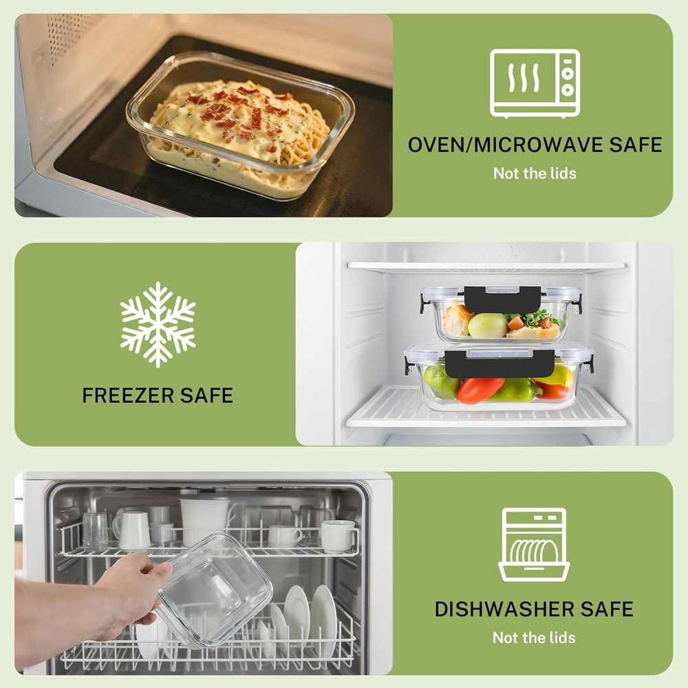 8피스 붕규산 유리 식품 보관 용기 세트 (밀폐 뚜껑  - Food Storage With Glass Lids 리뷰 및 가격