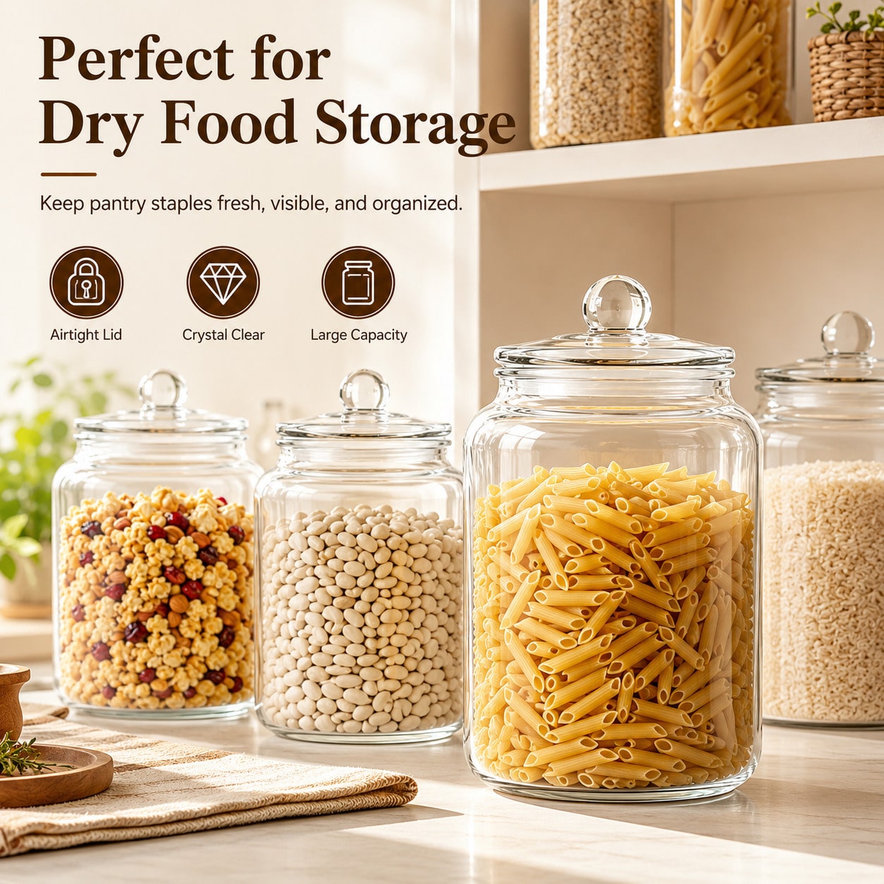 뚜껑이 있는 대형 투명 유리 저장 용기, 밀폐형 넓은  - Glass Food Storage Xl 리뷰 및 가격