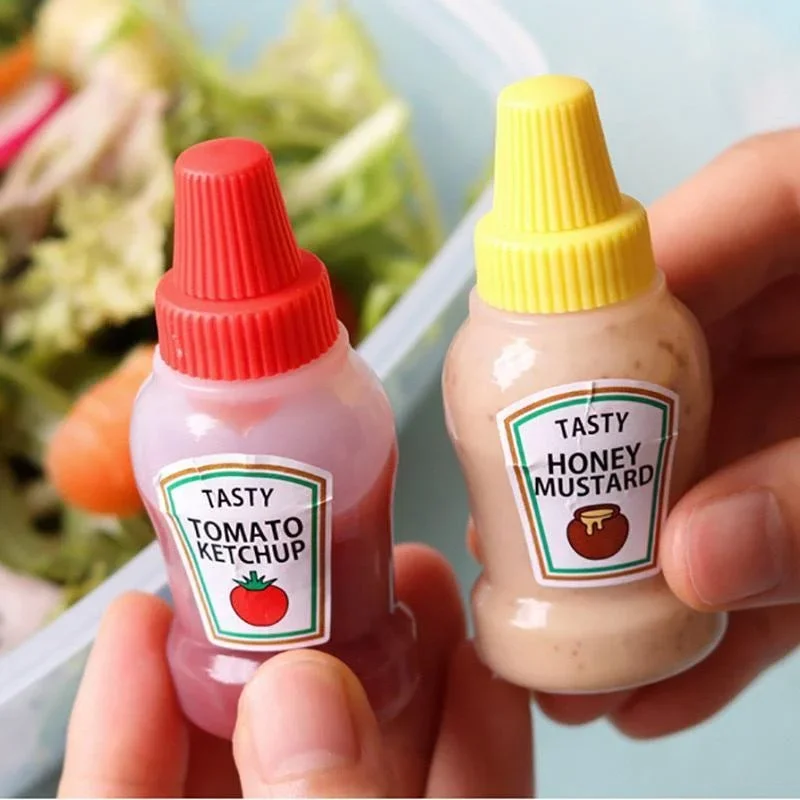2개/세트 25ML 미니 토마토 케첩 병 휴대용 소형  - Salad Dressing Bottle 리뷰 및 가격