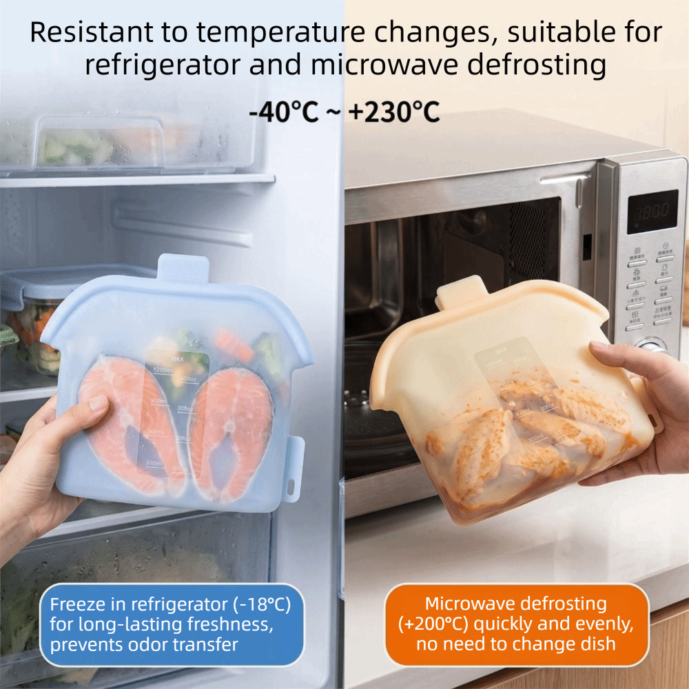 재사용 가능한 실리콘 식품 보관용 비닐봉투, 무독성,  - Food Storage Non Toxic 리뷰 및 가격