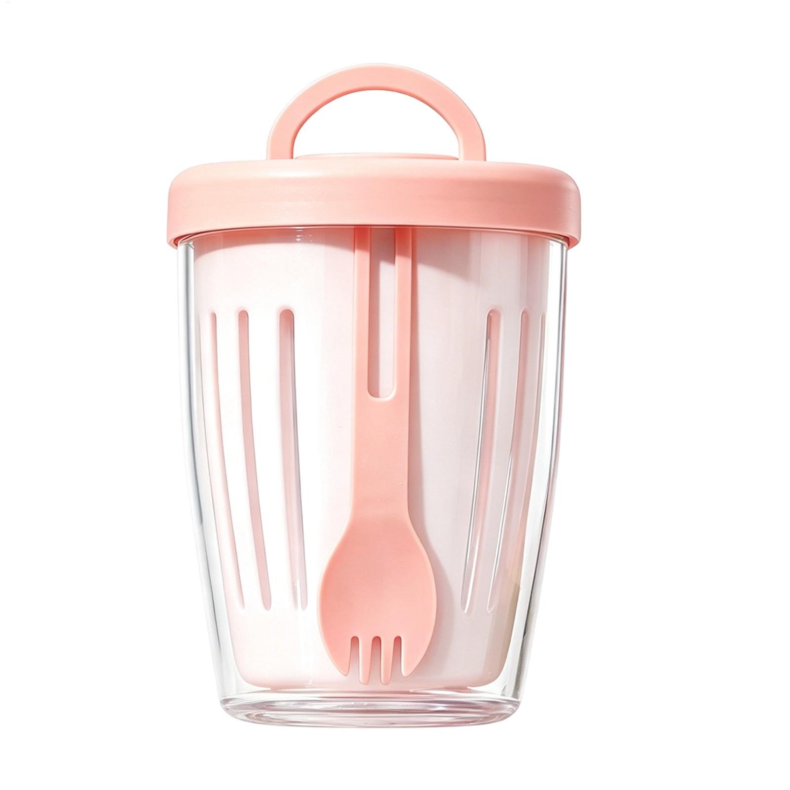 뚜껑이 있는 요구르트 컵 이중벽 샐러드 컵 포크와 손잡 - Salad Dressing Bottle 리뷰 및 가격