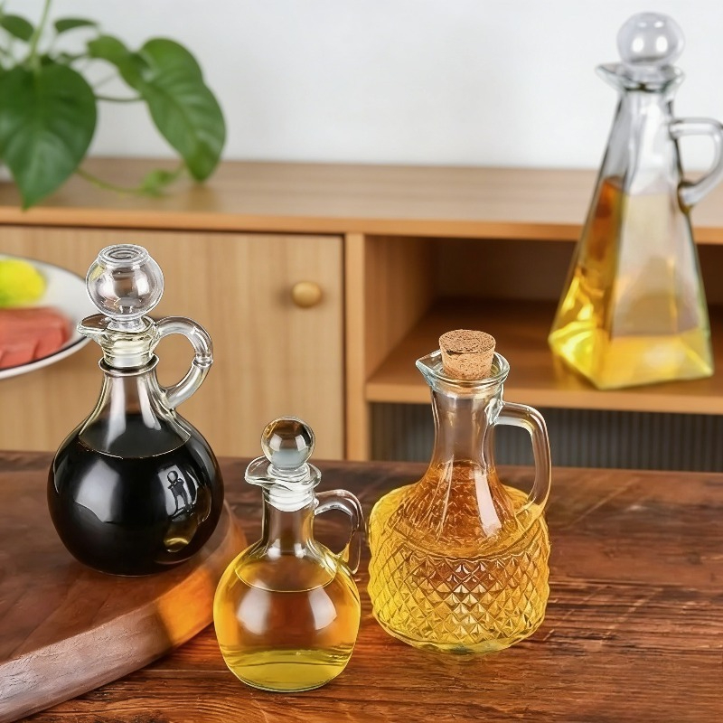 손잡이와 코르크 마개가 있는 유리 올리브 오일 디스펜서 - Salad Dressing Bottle 리뷰 및 가격