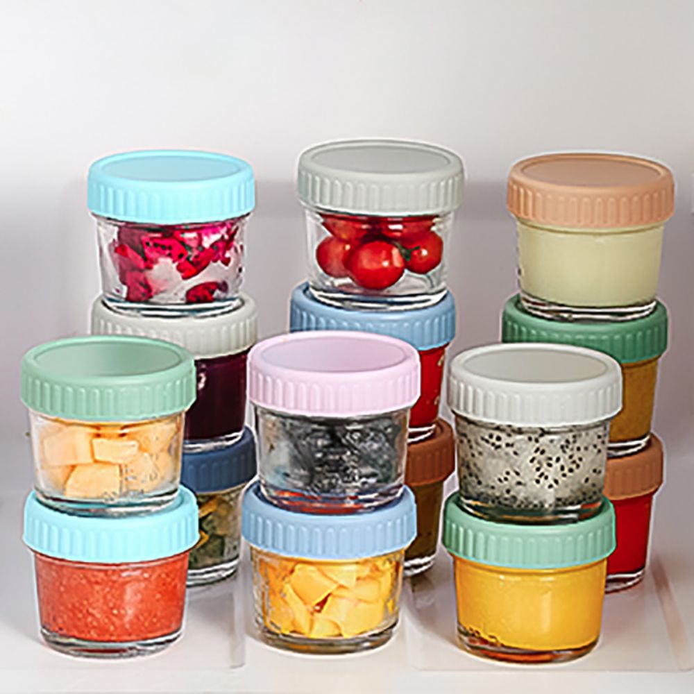 6개들이 유리 이유식 용기, 눈금 표시가 있는 재사용  - Food Storage With Glass Lids 리뷰 및 가격