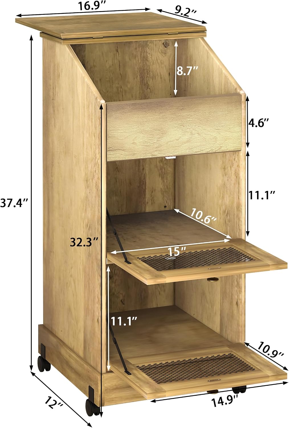 바퀴 달린 나무 감자 보관 캐비닛, 3단 이동식 주방  - Food Storage On Wheels 리뷰 및 가격