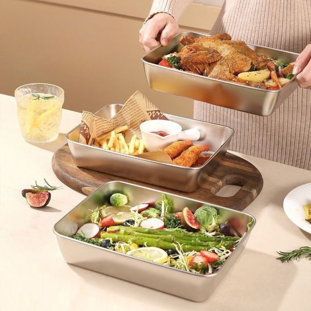 식품 등급 스테인리스 스틸 서빙 트레이(뚜껑 포함),  - Food Storage With Colander 리뷰 및 가격
