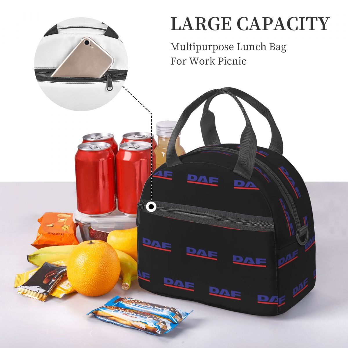 DAF 레드 디자인 여성용 최고의 로고 절연 도시락 가 - Best Food Storage 리뷰 및 가격
