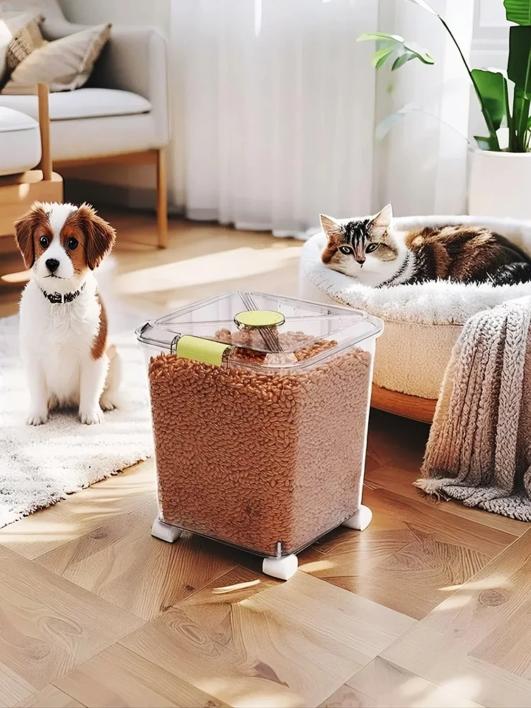 대용량 투명 강아지 및 고양이 사료 보관 용기 바퀴 달 - Food Storage On Wheels 리뷰 및 가격