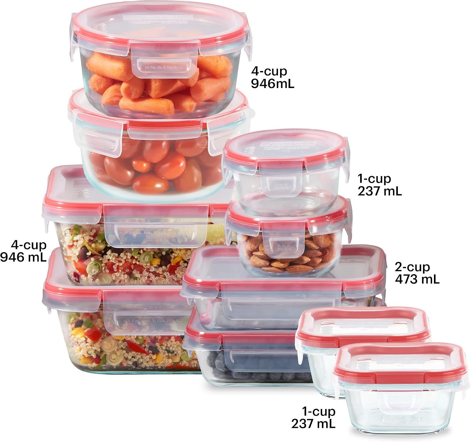 프레시락 (10개입) 다양한 크기의 밀폐 유리 식품 보 - Food Storage Non Toxic 리뷰 및 가격