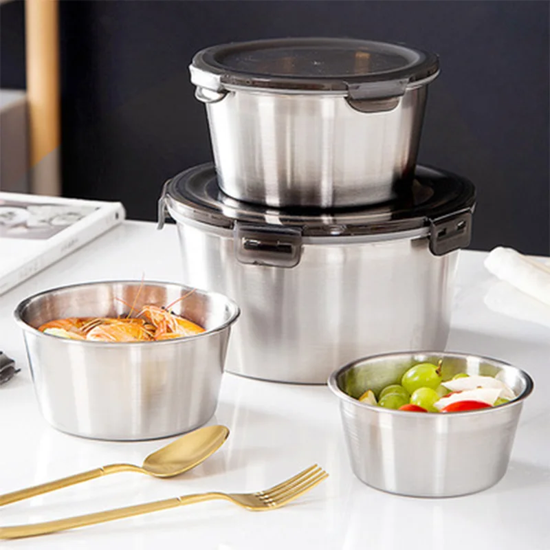 뚜껑이 달린 304 스테인리스 스틸 도시락, 식품 용기 - Food Storage With Colander 리뷰 및 가격
