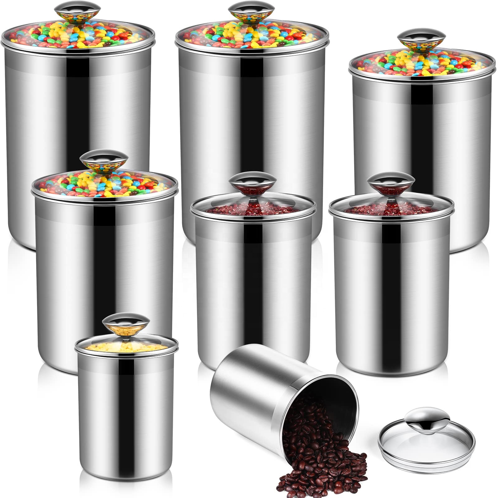 식품 보관 용기 차 커피 설탕 밀가루 밀폐형 주방 스테 - Food Storage With Glass Lids 리뷰 및 가격