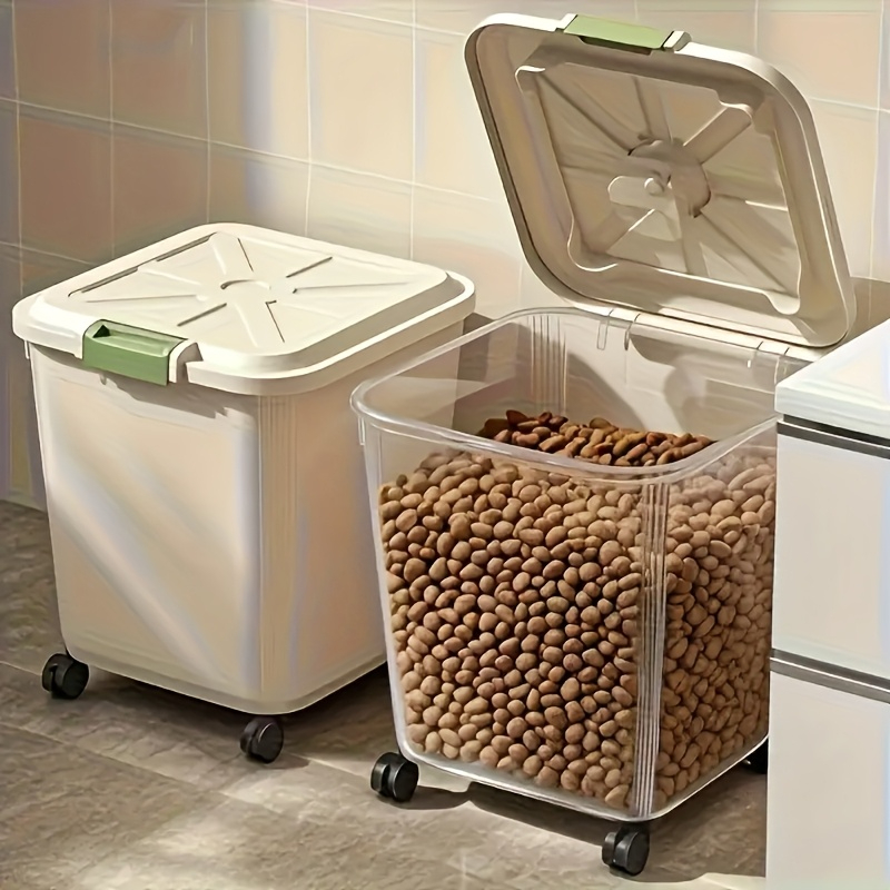 대용량 바퀴 달린 애완동물 사료 보관함. 내장형 계량  - Food Storage On Wheels 리뷰 및 가격