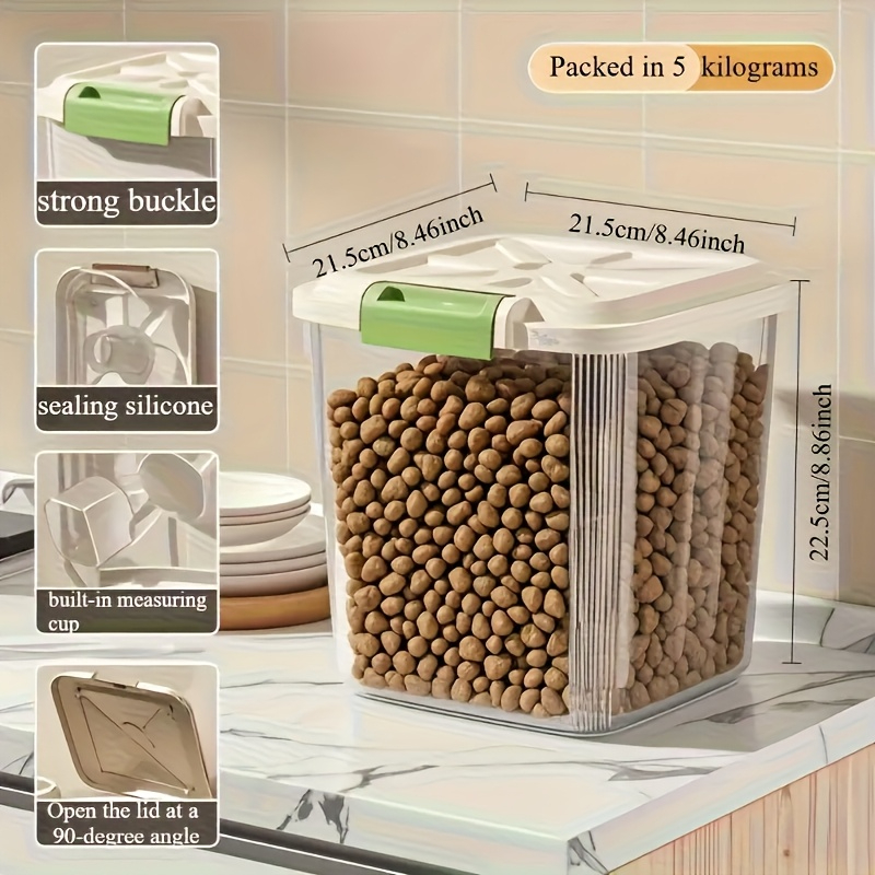 대용량 바퀴 달린 애완동물 사료 보관함. 내장형 계량  - Food Storage On Wheels 리뷰 및 가격