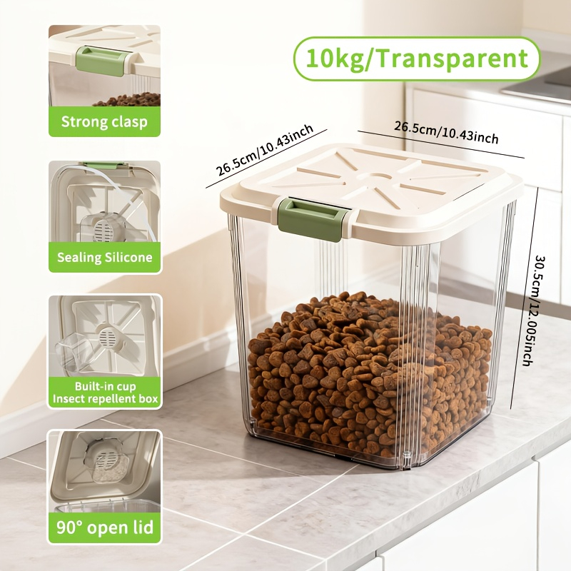 대용량 바퀴 달린 애완동물 사료 보관함. 내장형 계량  - Food Storage On Wheels 리뷰 및 가격
