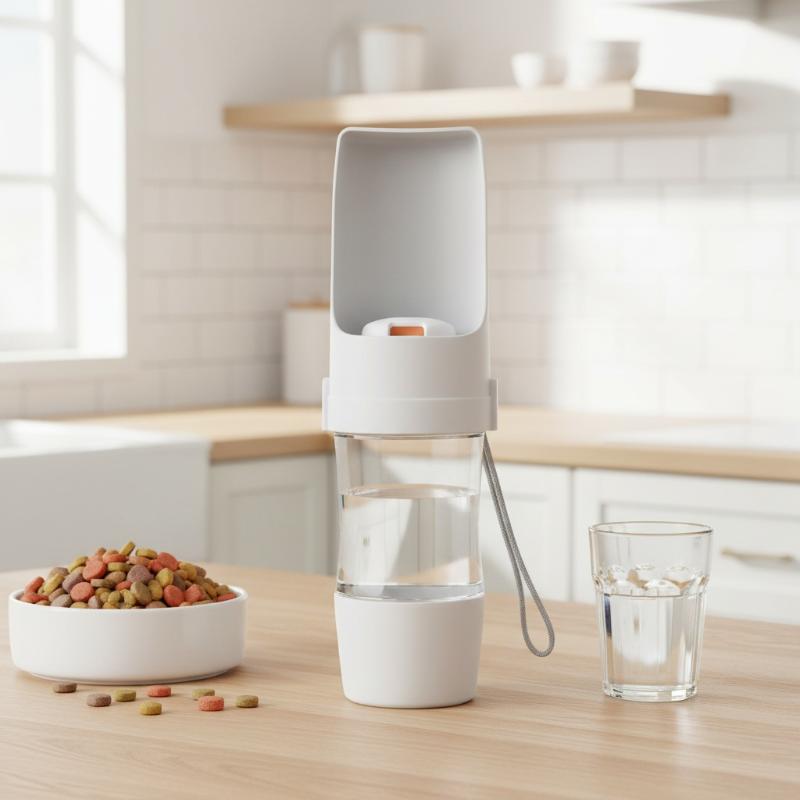 누수 방지 휴대용 반려동물 물병 2-in-1 사료 보관 - Food Storage Non Toxic 리뷰 및 가격