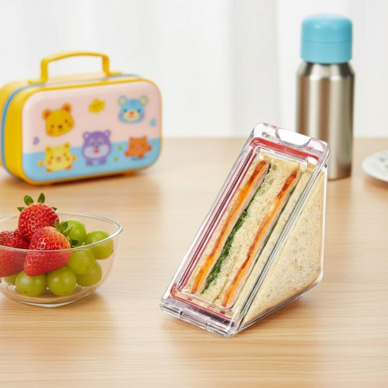 투명 삼각형 샌드위치 홀더, 누수 방지 뚜껑, BPA  - Food Storage Non Toxic 리뷰 및 가격