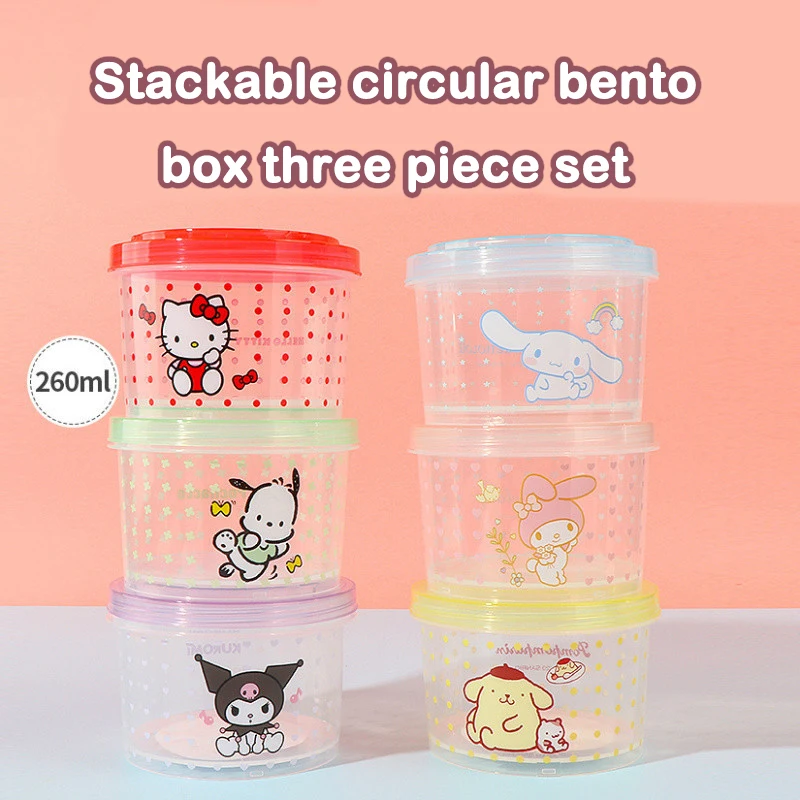 키티 도시락 세트 3종 귀여운 쌓을 수 있는 뚜껑있는  - Food Storage With Colander 리뷰 및 가격